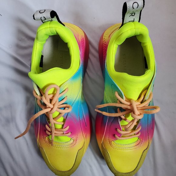 Stella McCartney Eclypse Printed Faux Leather Suede Exaggerated sole sneaker. - Picture 6 of 11